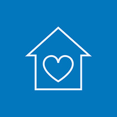 Image showing House with heart symbol line icon.