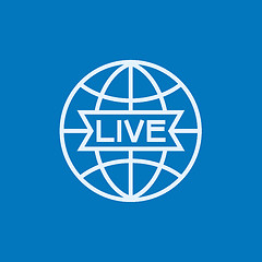 Image showing Globe with live sign line icon.