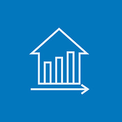 Image showing Graph of real estate prices growth line icon.