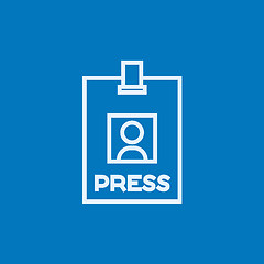 Image showing Press pass ID card line icon.