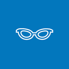 Image showing Eyeglasses line icon.