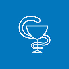 Image showing Pharmaceutical medical symbol line icon.