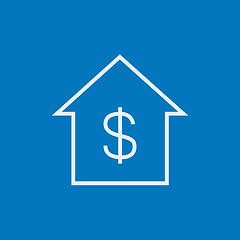 Image showing House with dollar symbol line icon.