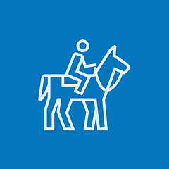 Image showing Horse riding line icon.