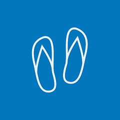 Image showing Beach slipper line icon.