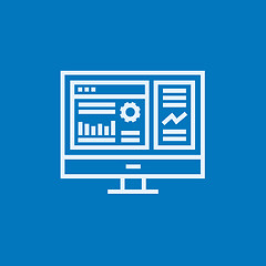 Image showing Monitor with business graphs line icon.