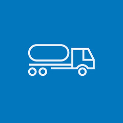 Image showing Fuel truck line icon.