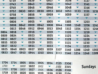 Image showing Timetable