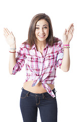 Image showing portrait of a beautiful young short haired woman