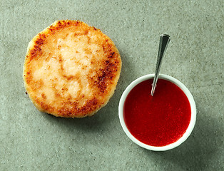 Image showing freshly baked cottage cheese pancake