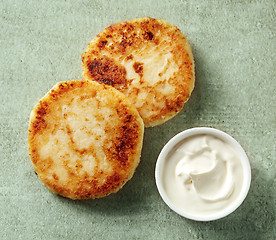 Image showing freshly baked cottage cheese pancakes