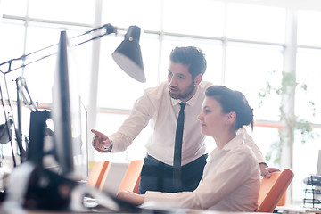 Image showing business couple working together on project