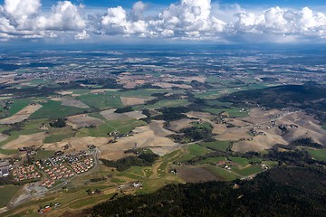 Image showing Green terrian aerial view