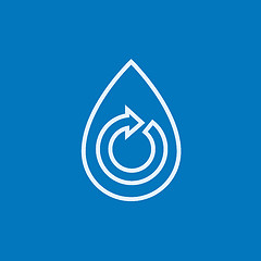 Image showing Water drop with circular arrow line icon.