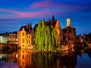 Image showing Famous view of Bruges, Belgium