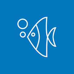 Image showing Fish under water line icon.