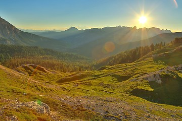 Image showing Alpine Sunset Falre