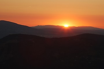 Image showing Sunrise Hilly Landscape