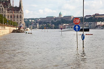 Image showing Flooded street in Budapest