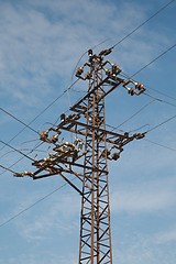 Image showing Electric lines crossing
