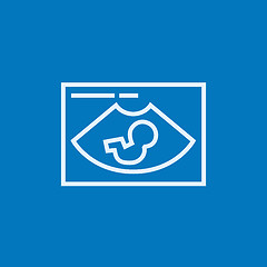 Image showing Fetal ultrasound line icon.