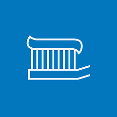 Image showing Toothbrush with toothpaste line icon.