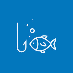 Image showing Fish with hook line icon.