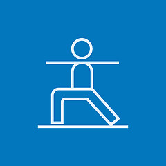 Image showing Man practicing yoga line icon.