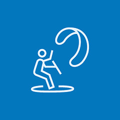 Image showing Kite surfing line icon.