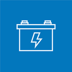 Image showing Car battery line icon.