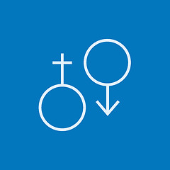 Image showing Male and female symbol line icon.