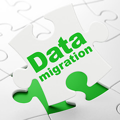 Image showing Data concept: Data Migration on puzzle background