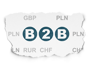 Image showing Business concept: B2b on Torn Paper background