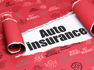 Image showing Insurance concept: black text Auto Insurance under the piece of  torn paper