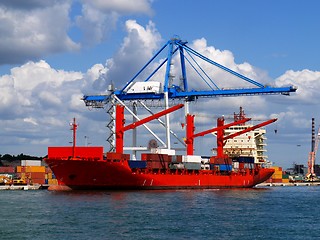 Image showing Red Container Ship 1