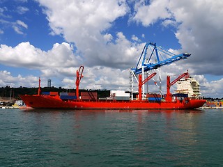 Image showing Red Container Ship 2