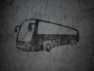 Image showing Tourism concept: Bus on grunge wall background