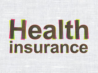 Image showing Insurance concept: Health Insurance on fabric texture background