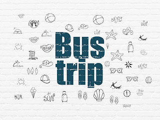 Image showing Travel concept: Bus Trip on wall background