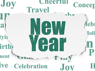 Image showing Holiday concept: New Year on Torn Paper background