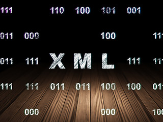 Image showing Programming concept: Xml in grunge dark room