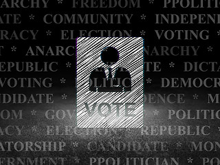 Image showing Politics concept: Ballot in grunge dark room