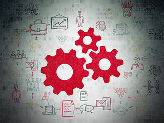 Image showing Business concept: Gears on Digital Paper background