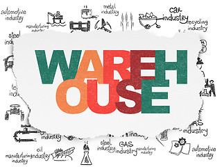 Image showing Industry concept: Warehouse on Torn Paper background