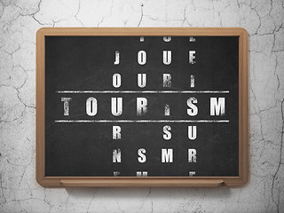 Image showing Vacation concept: Tourism in Crossword Puzzle
