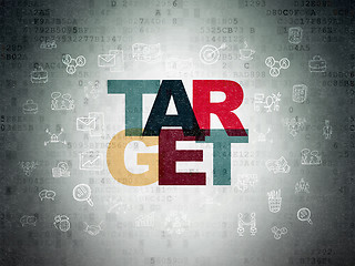 Image showing Business concept: Target on Digital Paper background