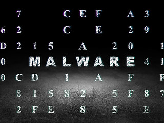 Image showing Security concept: Malware in grunge dark room