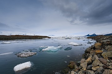 Image showing Blue icebergs closeup