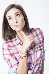 Image showing portrait of a beautiful young short haired woman