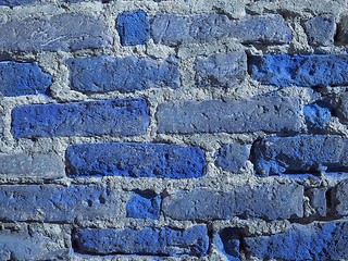 Image showing blue bricks background